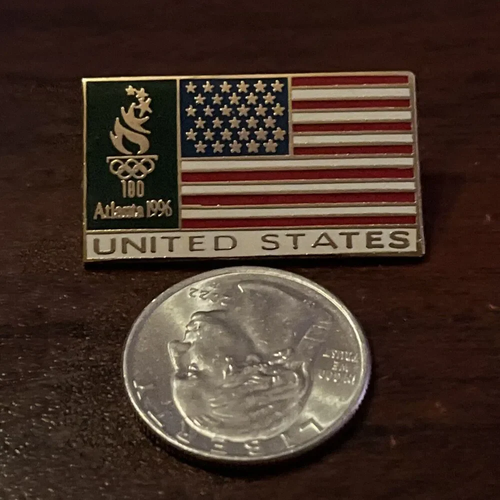 1996 Atlanta Olympics‎ Team USA American Flag United States Lapel Hat Pin